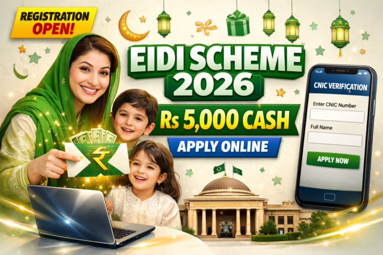 Maryam Nawaz Eidi Scheme 2026 – Rs 5000 Apply Online